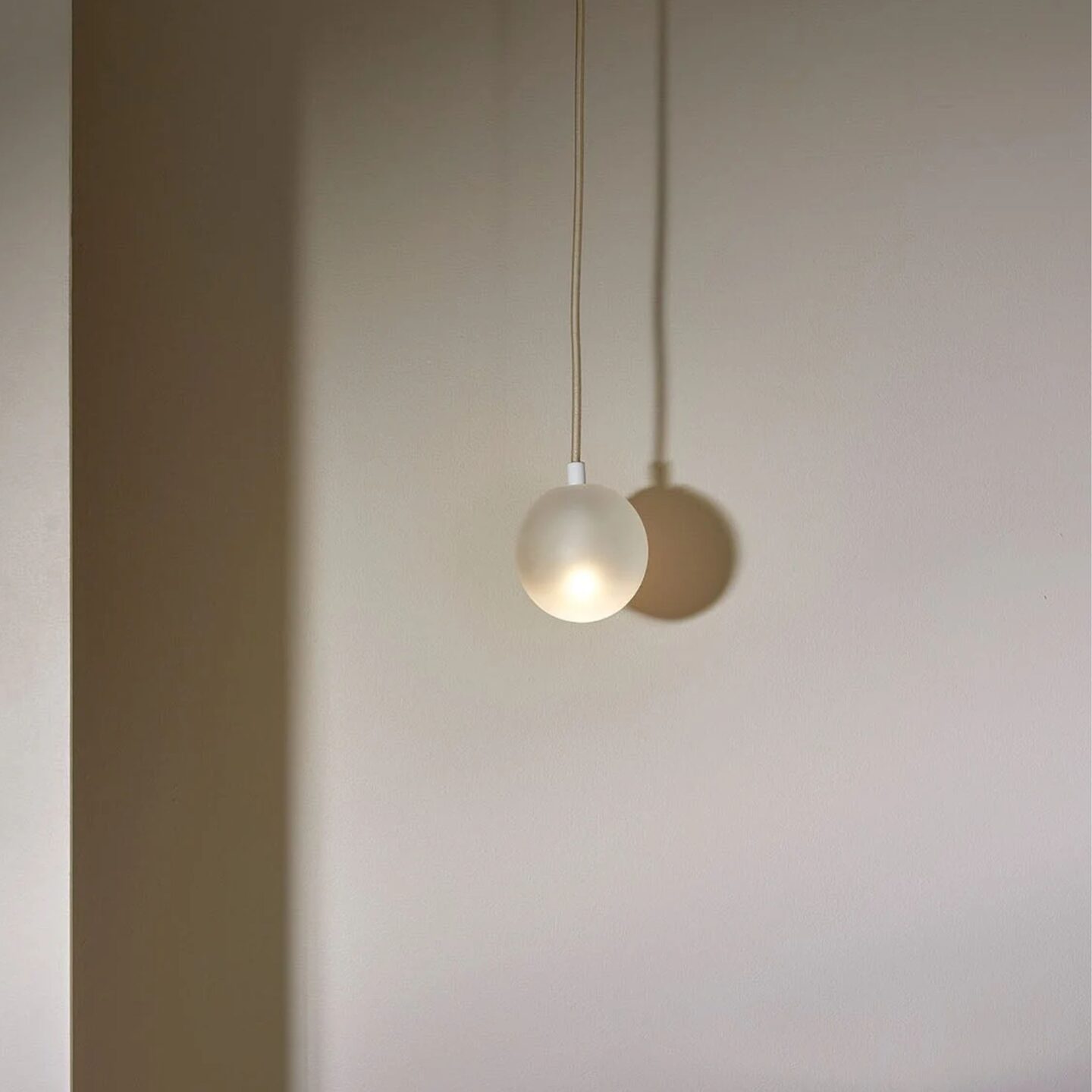 Orb Pendant Small White Satin & Fabric Flex